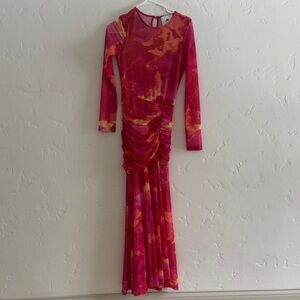 Vibrant Long-Sleeve Maxi Dress